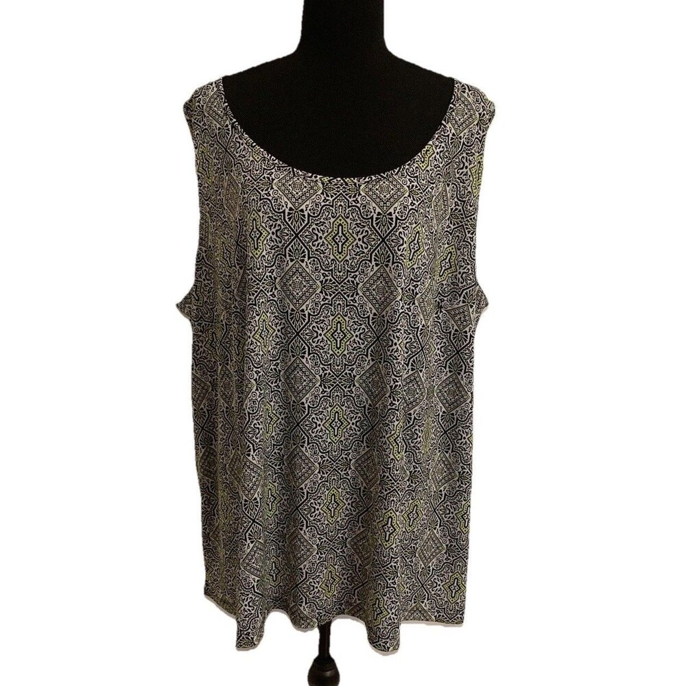 Catherines Top Size 3x Tank Sleeveless Print Vacation Travel Comfort